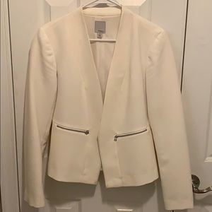 Halogen White Zip Pocket Jacket